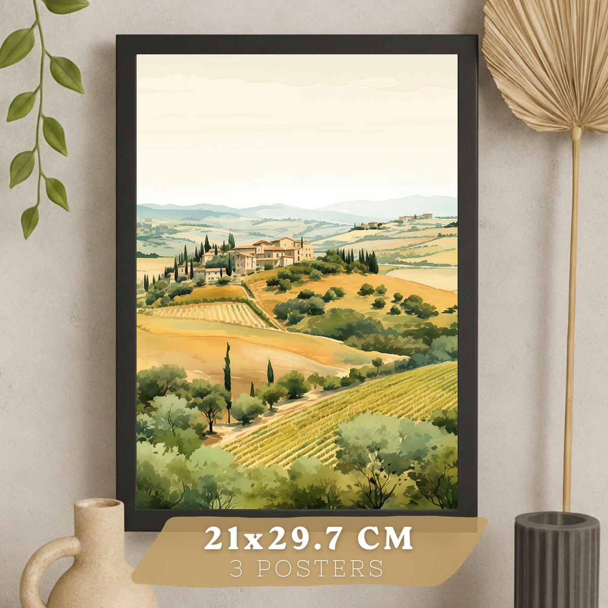 PLAKAT Sada 3 Pole A3 Černý rám - černá, papír (29.7/1/42cm) - Nacnic