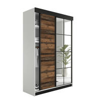 SCHIEBETÜRENSCHRANK LAMARO - 138x205x59 - Weiß & Old Style - Dunkelbraun/Weiß, Holzwerkstoff (138/205/59cm) - Kier Furniture