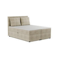 BOXBETT TAMI 180/200 in Cord Creme H4 - Creme, Holz/Holzwerkstoff (180/200cm) - Deine Möbel 24