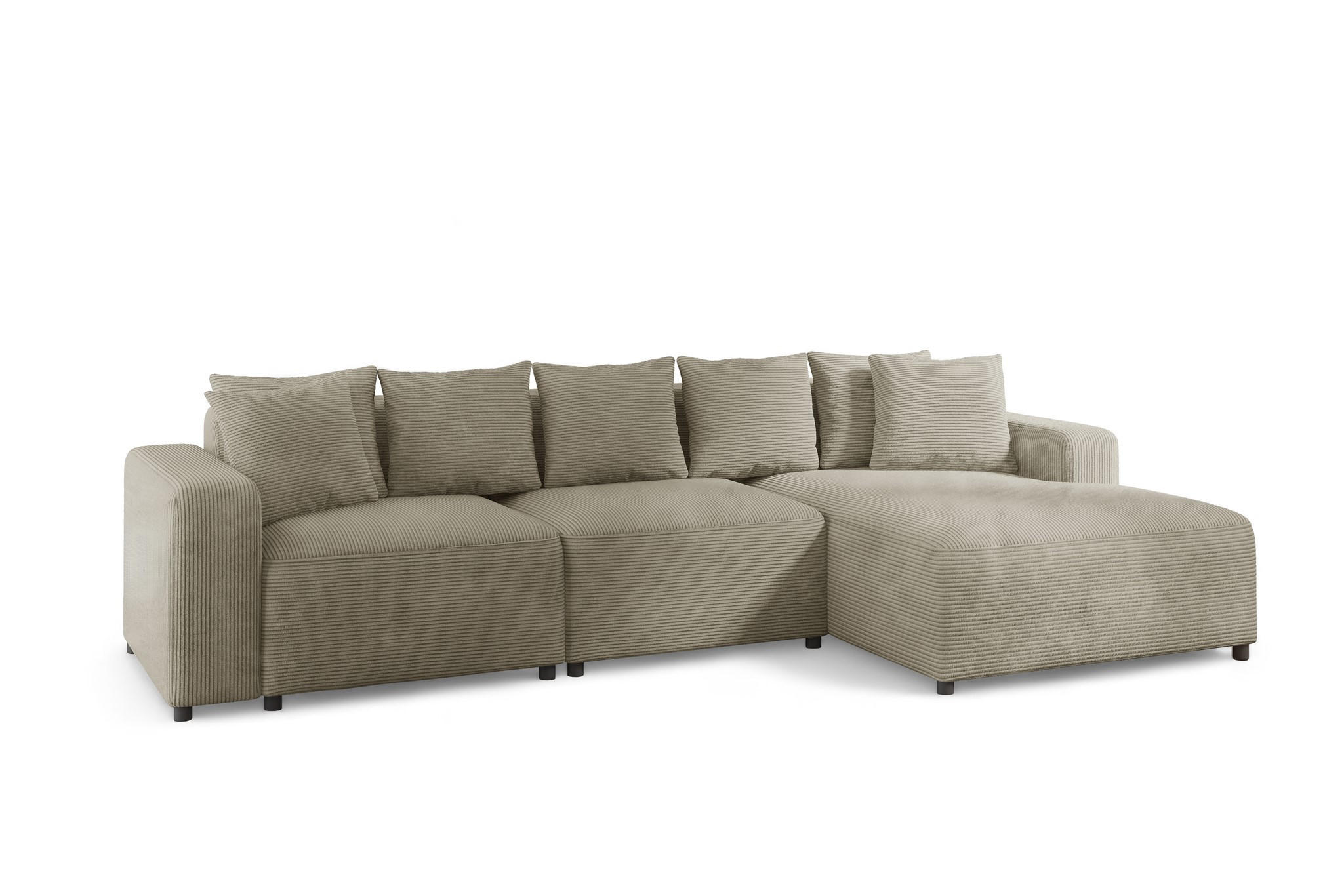 ECKSOFA Megan In Poso - Beige, Holzwerkstoff/Textil (331/165cm) - Fun Möbel