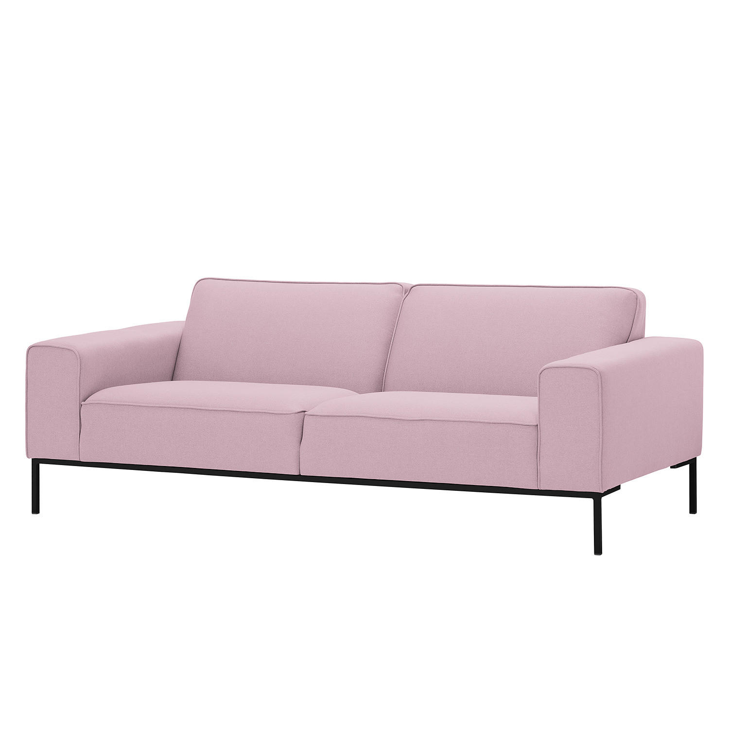 3-SITZER SOFA - Webstoff - Rosa, Textil (205/77/93cm) - home24