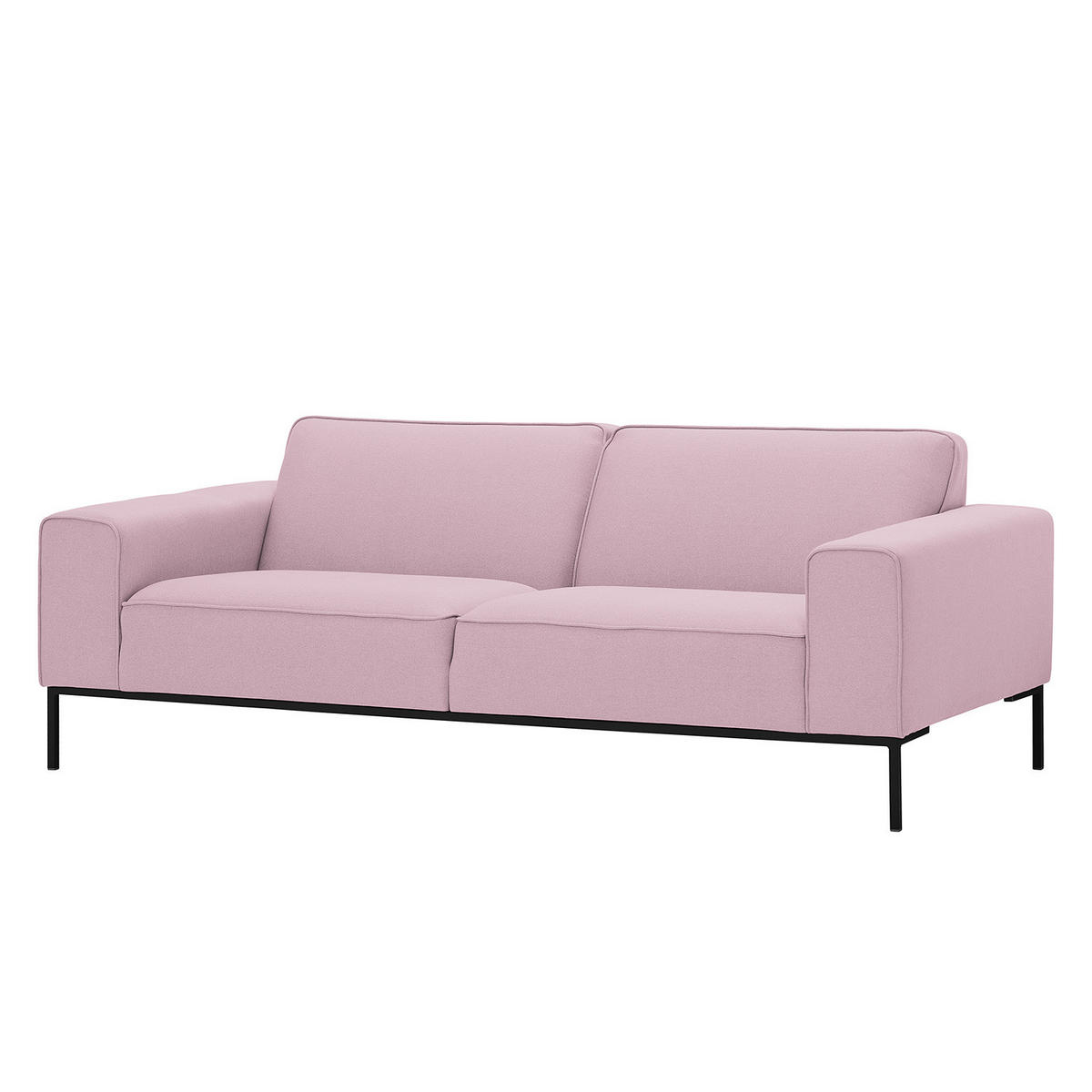3-SITZER SOFA - Webstoff - Rosa, Textil (205/77/93cm) - home24