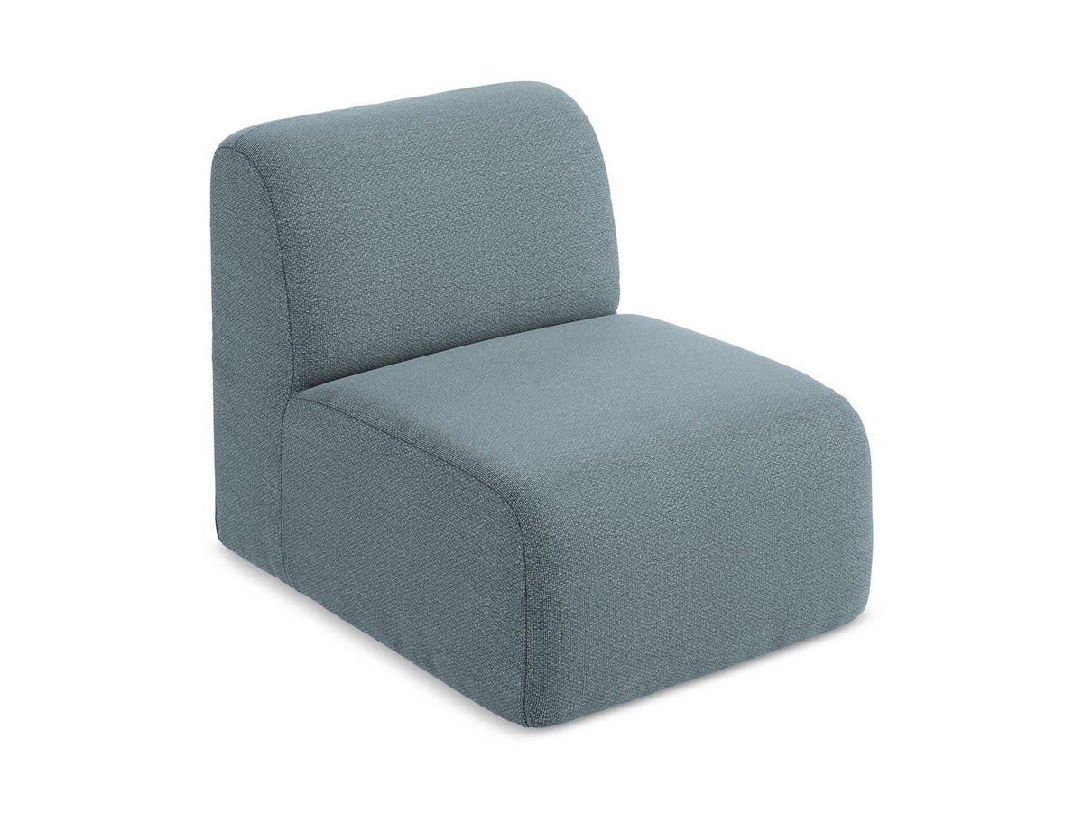 SOFAELEMENT Bouclé Stoff Blau - Blaugrau/Schwarz, Holzwerkstoff/Kunststoff (70/75/94cm) - Makamii