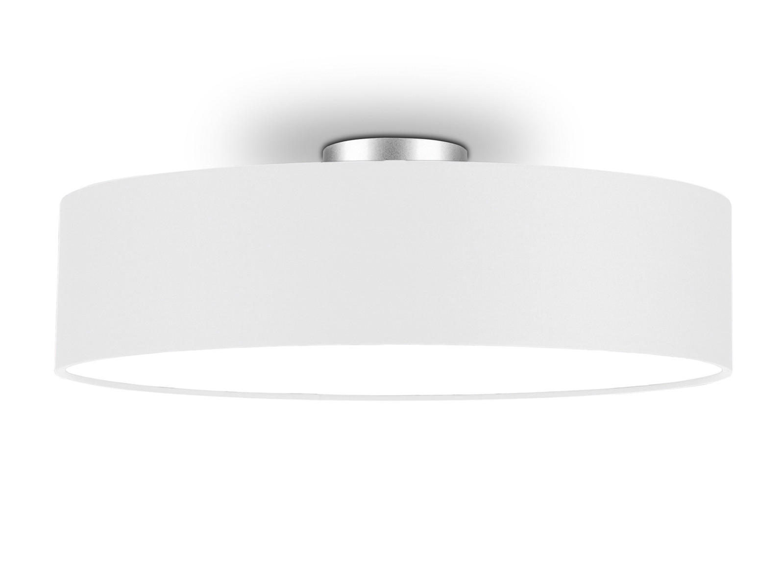 DECKENLAMPE Ø50cm, Lampenschirm Stoff Weiß - Weiß, Textil (50/50/19cm) - meineWunschleuchte