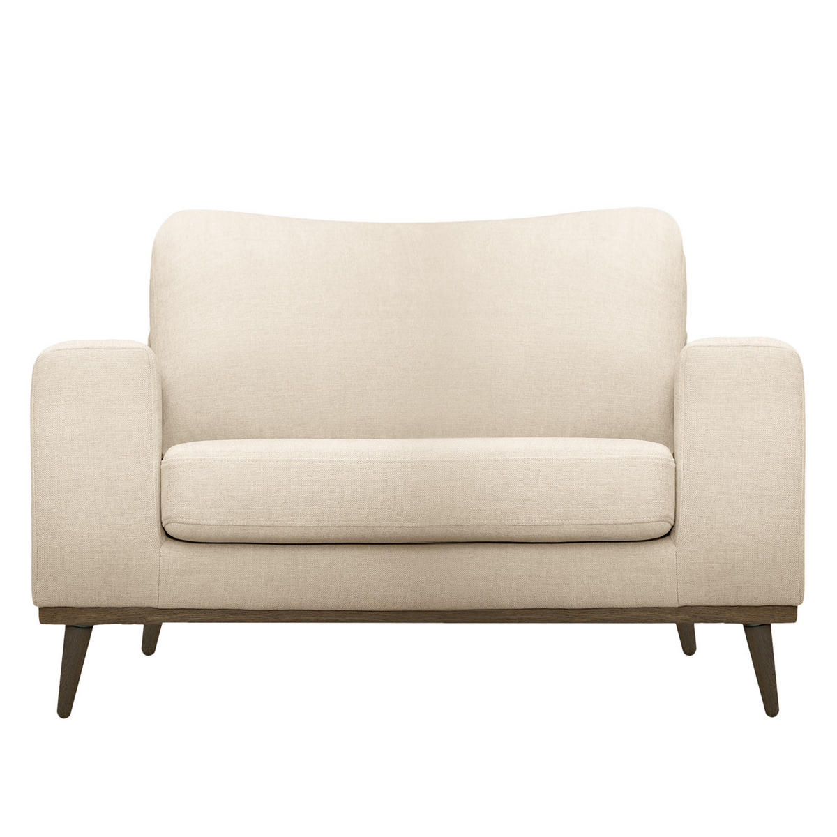 SESSEL - Eichefarben/Creme, Textil (122/81/88cm) - home24