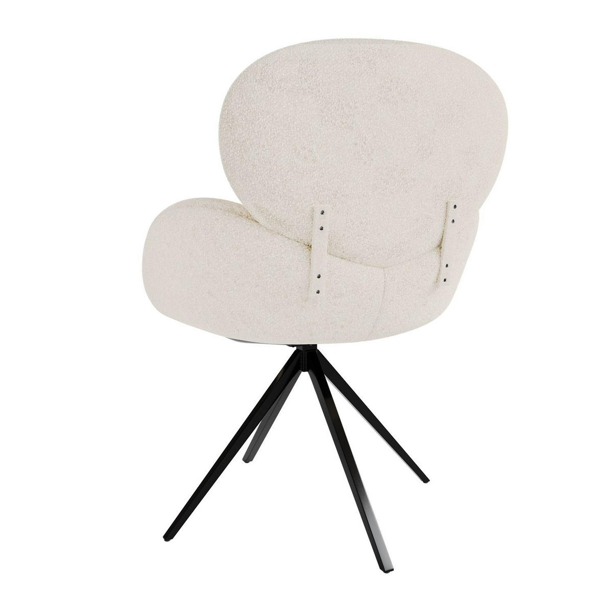 DREHSTUHL Albano Bouclé Creme - Creme, Textil (59/90/65cm) - Juskys