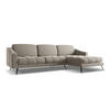 ECKSOFA Rechts Samt Stoff Grau - Taupe/Schwarz, Textil/Metall (264/160cm) - Makamii