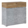 KOMMODE Rimini Beton / Kastanienfarben 90 / 40 / 86cm - Kastanienfarben/Hellgrau, Holz/Holzwerkstoff (90/86/40cm) - Feldmann-Wohnen