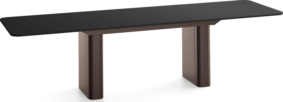 ESSTISCH Riven rechteckig ausziehbar verlängerbar mit Butterfly-Auszug, Schwarz 200-296/90/76 cm - Schwarz/Braun, Holzwerkstoff/Metall (90/296/76cm) - WFL GROUP