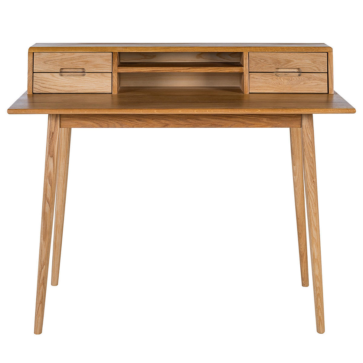 SCHREIBTISCH - Eiche massiv - Eichefarben, Holz (58/110/90cm) - home24