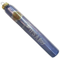 CHRISTBAUMSCHMUCK Zigarre Boy Blau 14cm (Glas / 1 Stk.) - Blau, Glas (2/14/2cm) - Krebs Glas Lauscha