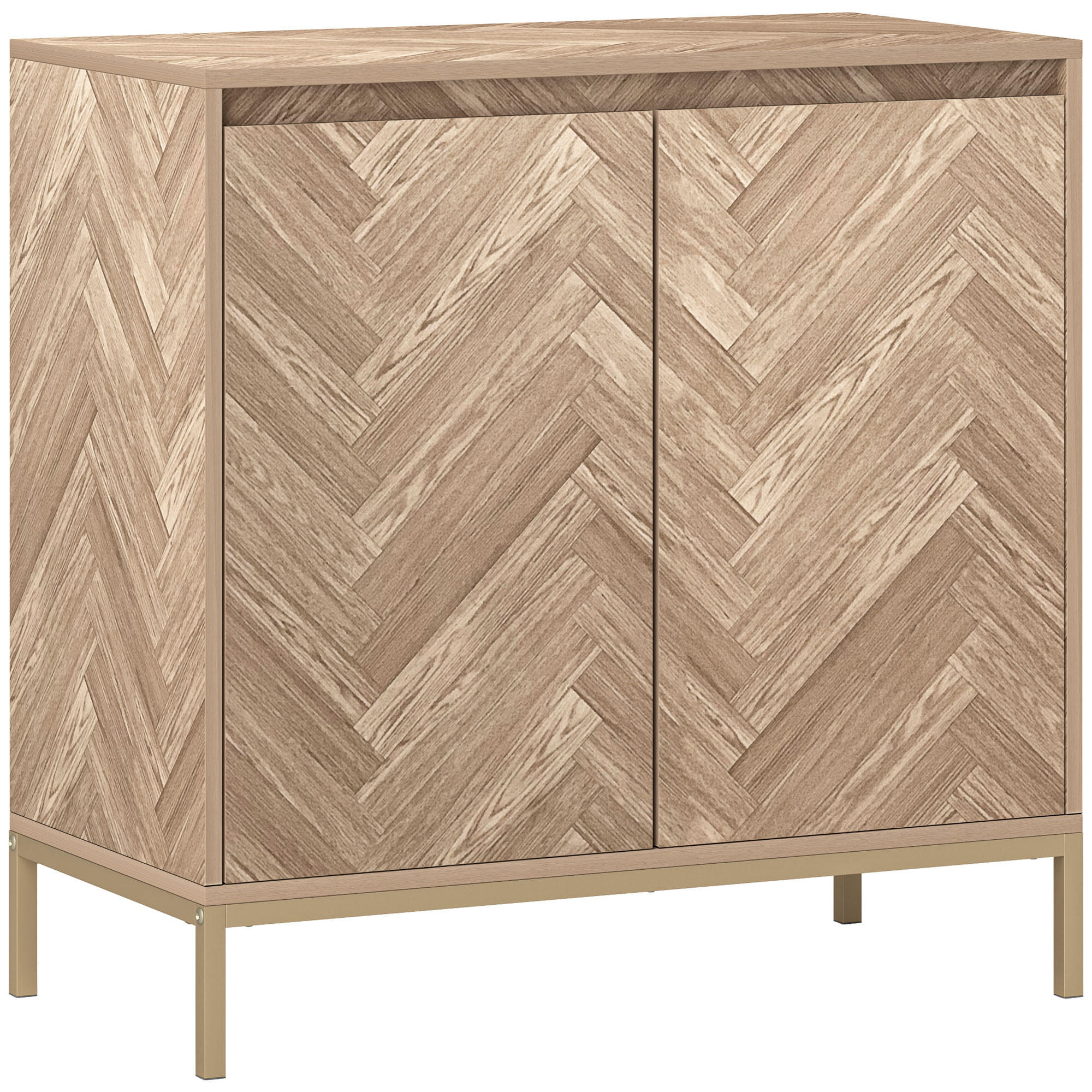 SIDEBOARD Eiche-Nachbildung, 2 Türen, 78/40/78 cm - Naturfarben, Holz (78/78/40cm) - PANGIVO
