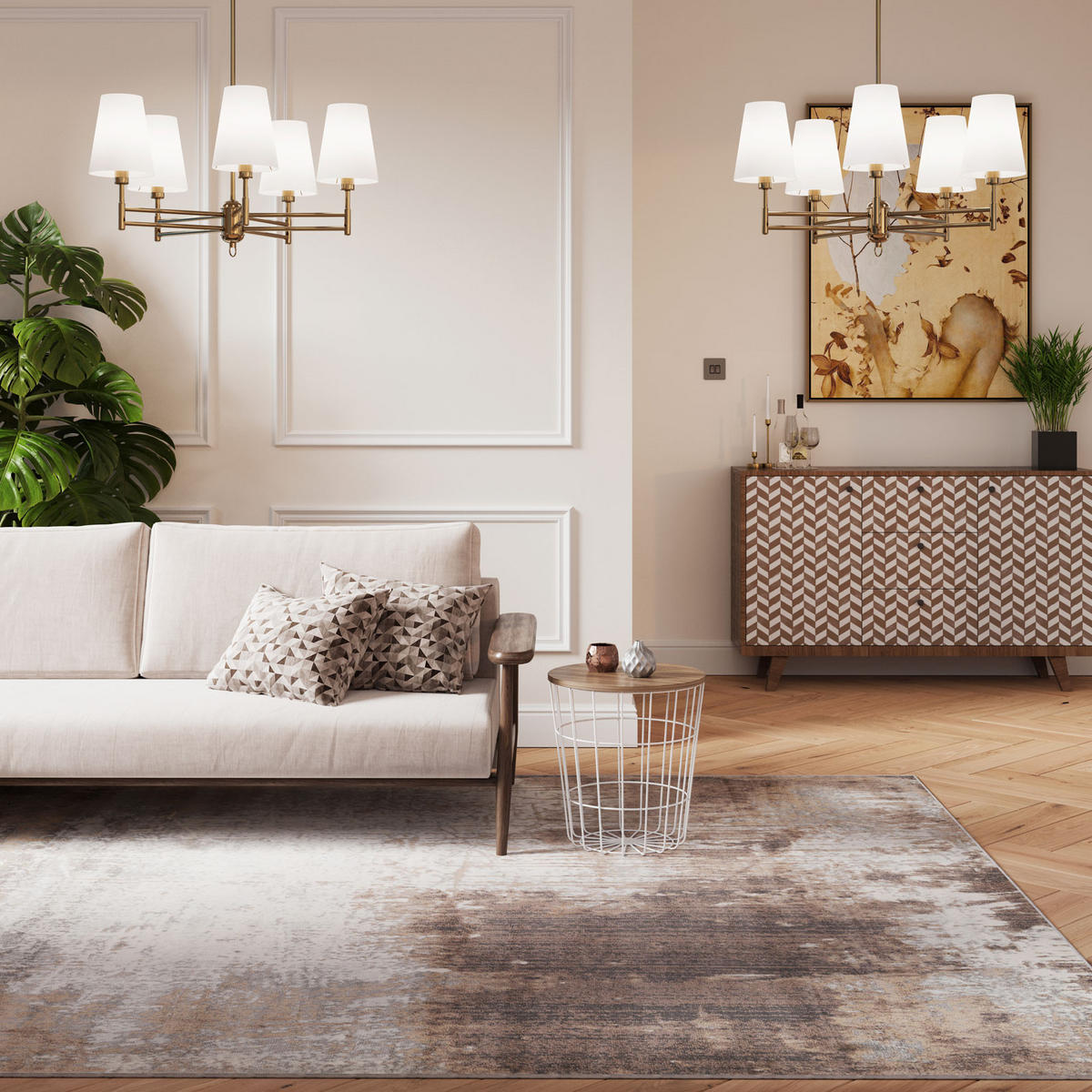WEBTEPPICH Keslie Beige - Beige, Textil (60/240cm) - Kukoon Rugs