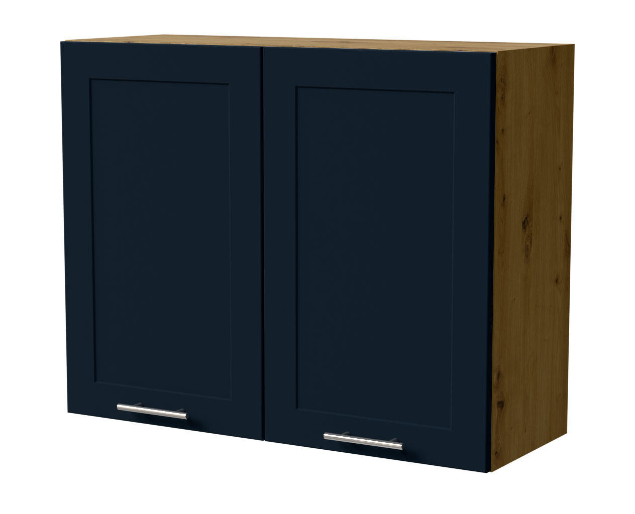 Feldmann-Wohnen Hängeschrank Dunkelblau, Eiche Artisan 90x72x32.5 cm