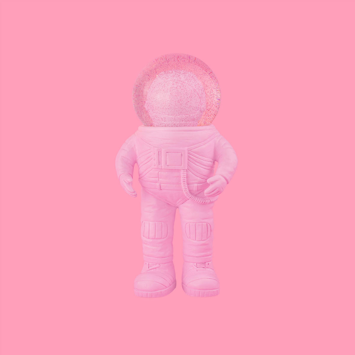 SCHNEEKUGEL Summerglobe The Astronauts Medium, Glas / Polyresin, Pink, 18 cm - Pink, Glas (8/18/9cm) - Donkey Products