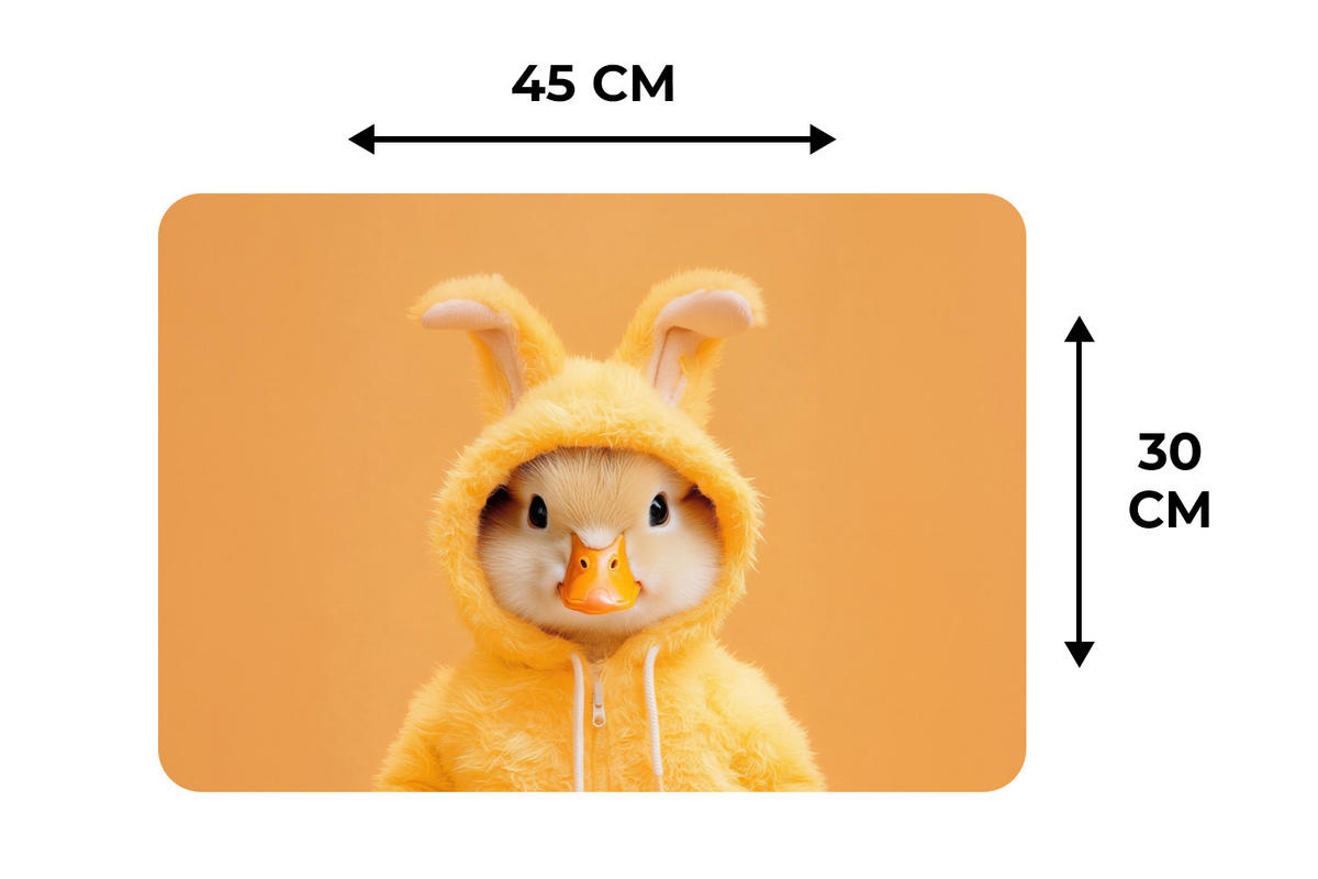PLATZSETS 6er-Set Osterhase - Kostüm - Ente Unterlage 45x30 cm - Gelb, Kunststoff (0.3/45/30cm) - MuchoWow