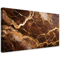 LEINWANDBILD Brauner Marmor mit Gold Gold Abstraktion - Braun, Textil (80/40cm) - Feeby