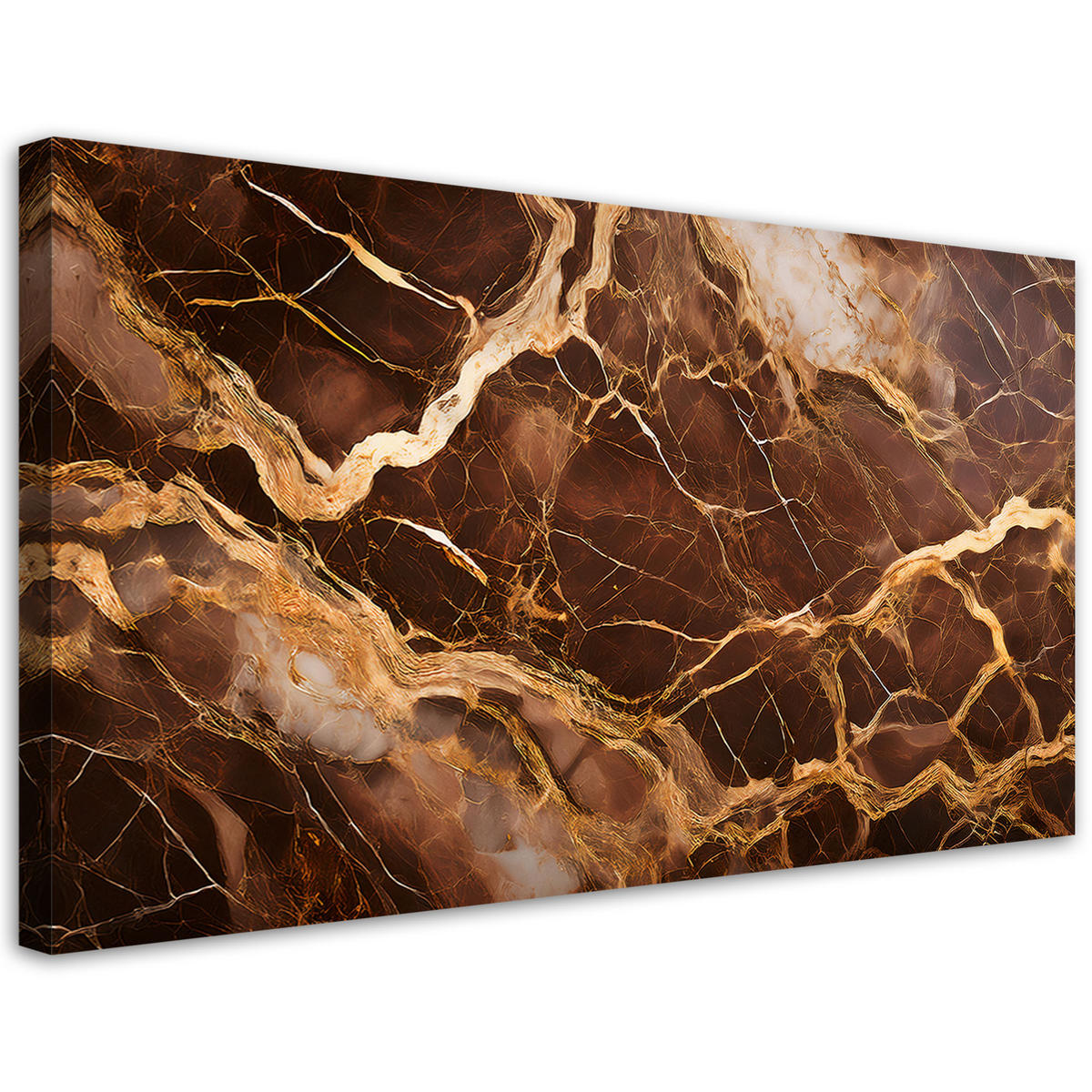 LEINWANDBILD Brauner Marmor mit Gold Gold Abstraktion - Braun, Textil (80/40cm) - Feeby