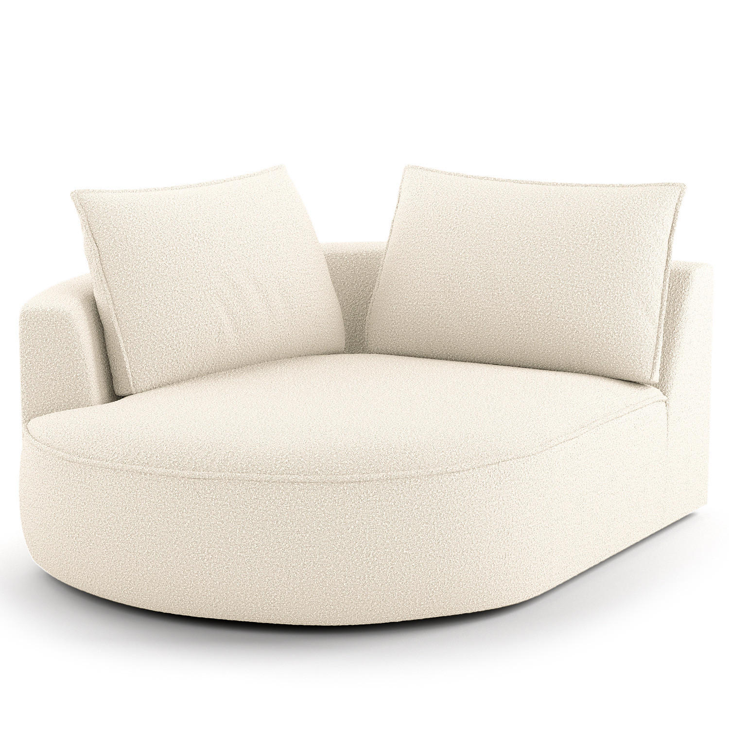 OTTOMANE - modular - Creme/Schwarz, Kunststoff/Textil (126/82/154cm) - home24