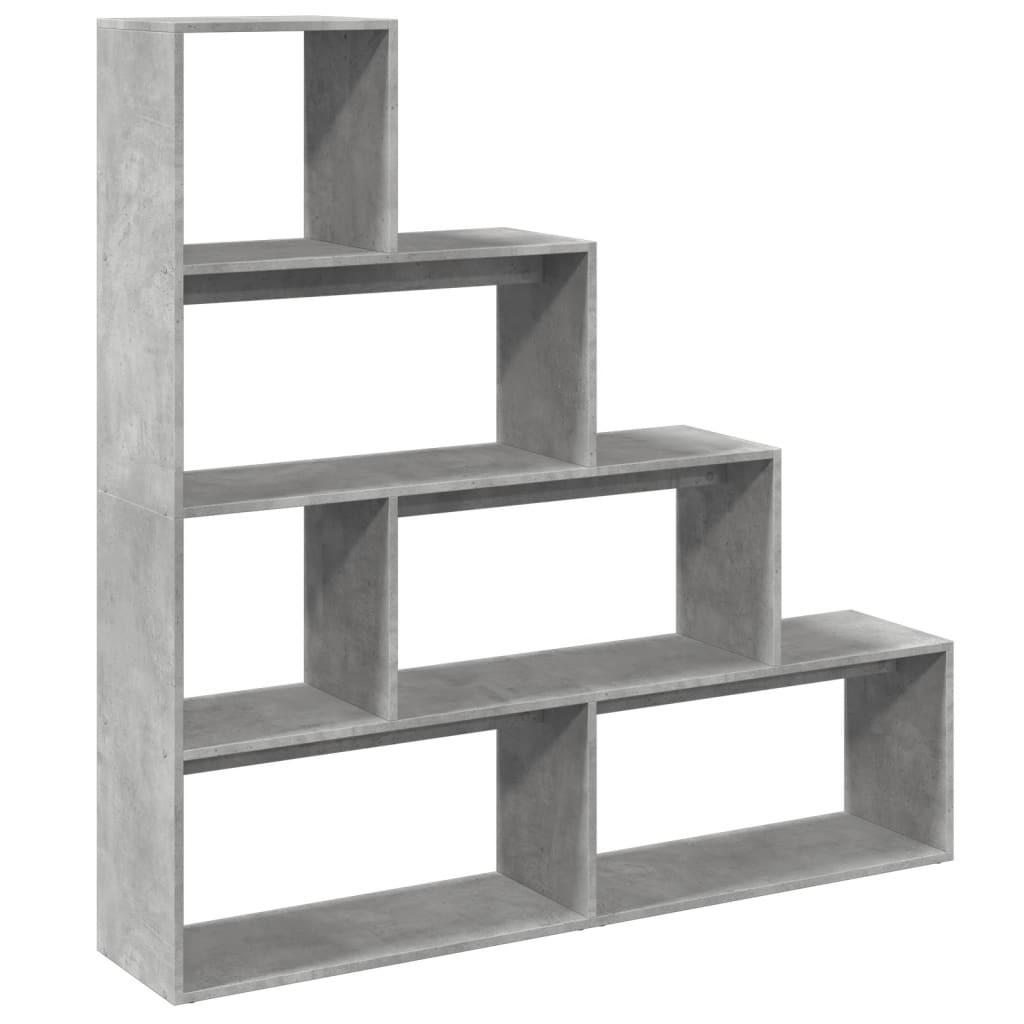 RAUMTEILER-BÜCHERREGAL 4 Etagen Betongrau 143,5/29/143,5 Cm - Grau, Holzwerkstoff (29/143.5/143.5cm) - vidaXL