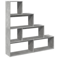 RAUMTEILER-BÜCHERREGAL 4 Etagen Betongrau 143,5/29/143,5 Cm - Grau, Holzwerkstoff (29/143.5/143.5cm) - vidaXL