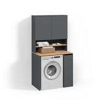 WASCHMASCHINENSCHRANK Paolina Anthrazit/Goldkraft Eiche 93.6 x 88.2 cm 2 Teile mit Regal - Honigeiche/Anthrazit, Holzwerkstoff (93.6/88.2/60.3cm) - Livinity®