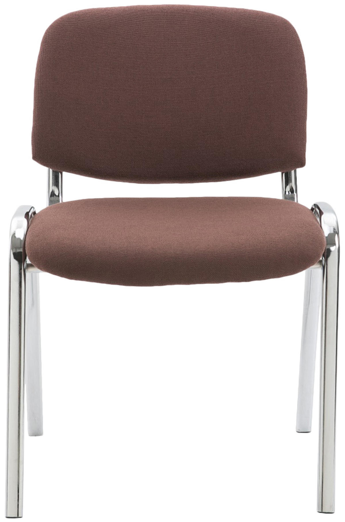BESUCHERSTUHL Stoff braun - Chromfarben/Braun, Textil/Metall (54/79/48cm) - CLP
