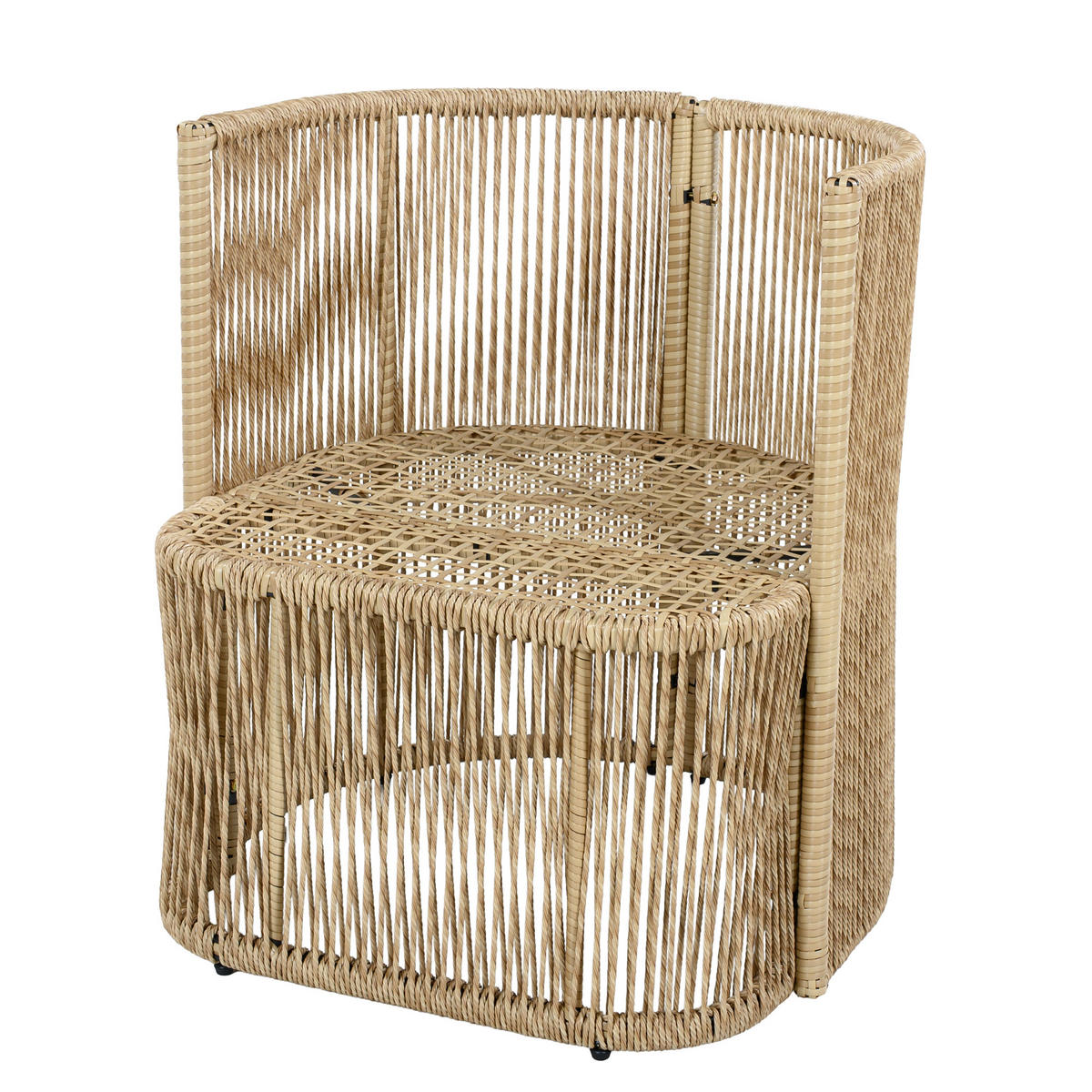 GARTENLOUNGE-SET Gartenmöbel Set mit 3-Sitzer Sofa, 2 Sesseln & Glastisch für Terrasse - Beige/Schwarz, Glas/Textil - STILVORA