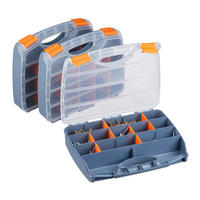 3XSORTIERBOX - Multicolor, Kunststoff (32/6/24cm) - Relaxdays