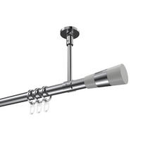 GARDINENSTANGEN-SET Sonette Tanara 140 cm, 1-läufig, 20 mm Ø Chrom - Chromfarben/Weiß, Metall (140cm) - INTERDECO