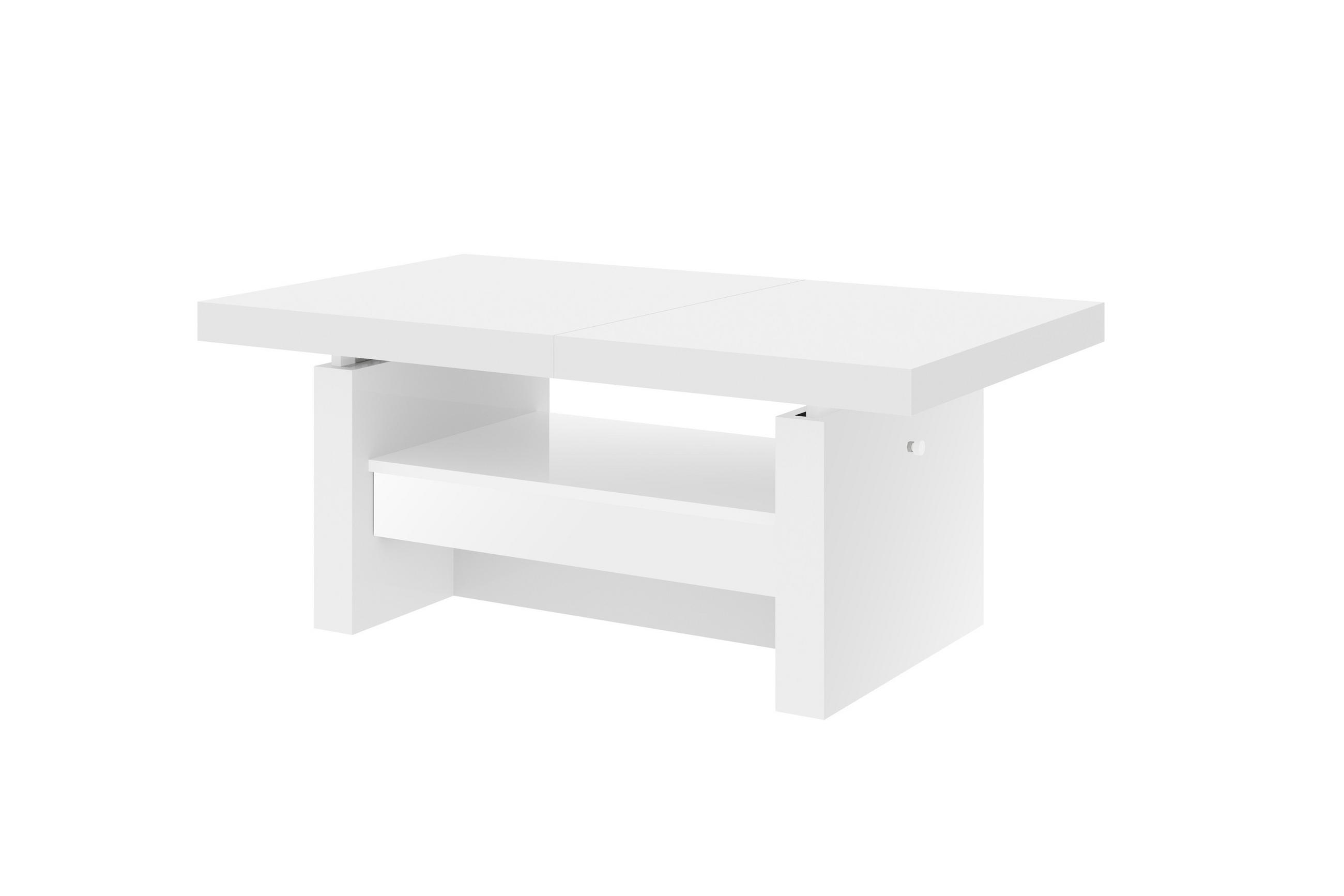 designimpex Couchtisch Weiß Hochglanz 120x50x70 cm