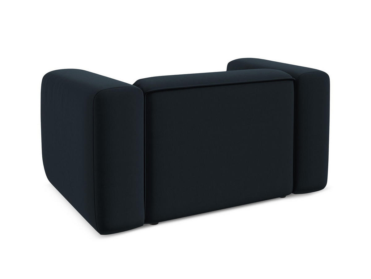SESSEL Samt Stoff Blau - Blau/Schwarz, Kunststoff/Textil (137/70/89cm) - Makamii