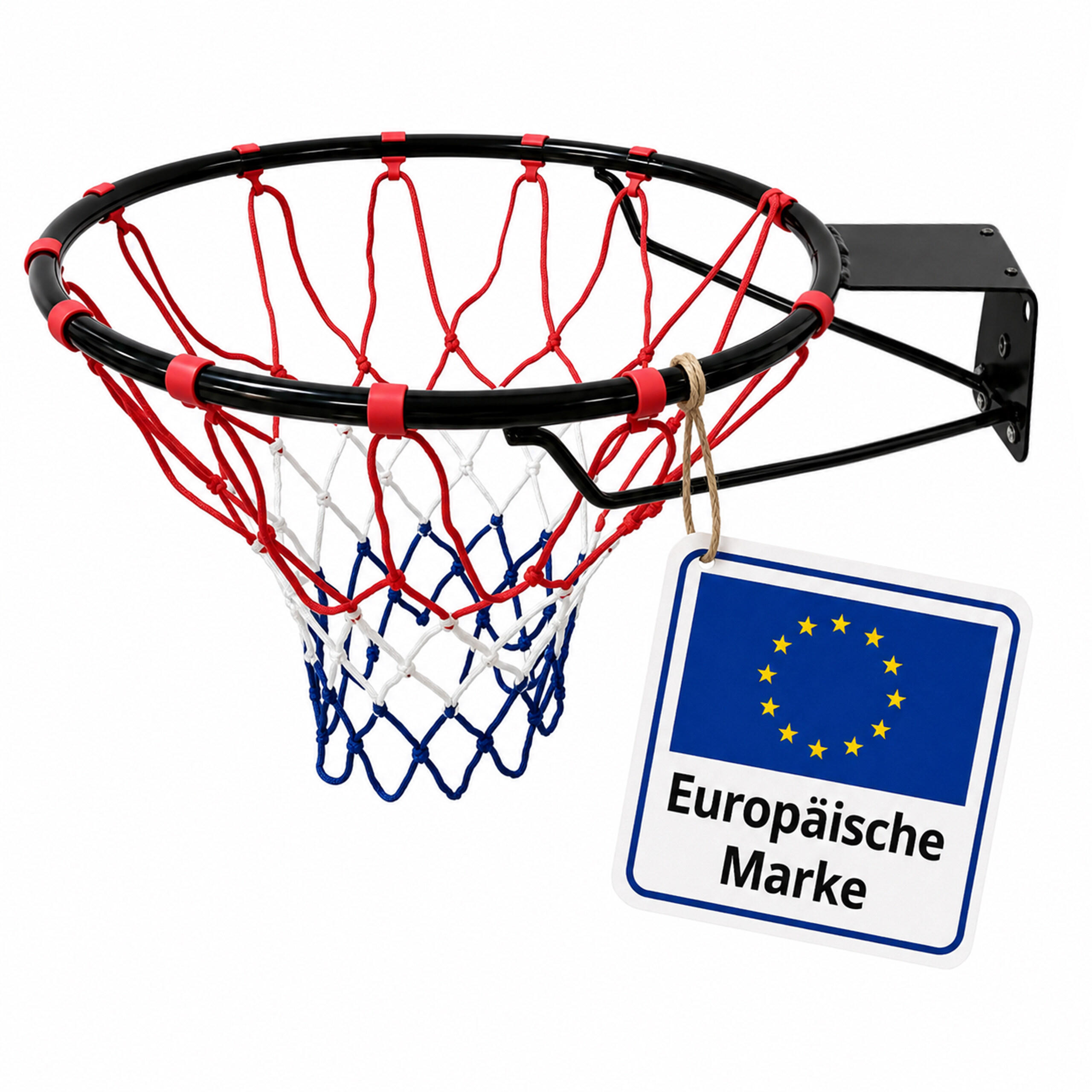 BASKETBALLKORB Schwarz Wandmontage 45 cm - Multicolor, Textil/Metall (45cm) - Relaxdays