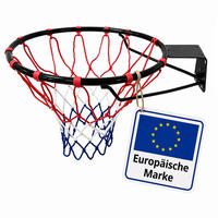 BASKETBALLKORB Schwarz Wandmontage 45 cm - Multicolor, Textil/Metall (45cm) - Relaxdays