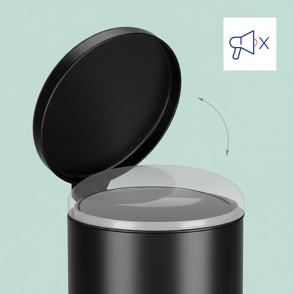 KOŠ na odpad - čierna, kov/plast (33/68/29cm) - Relaxdays