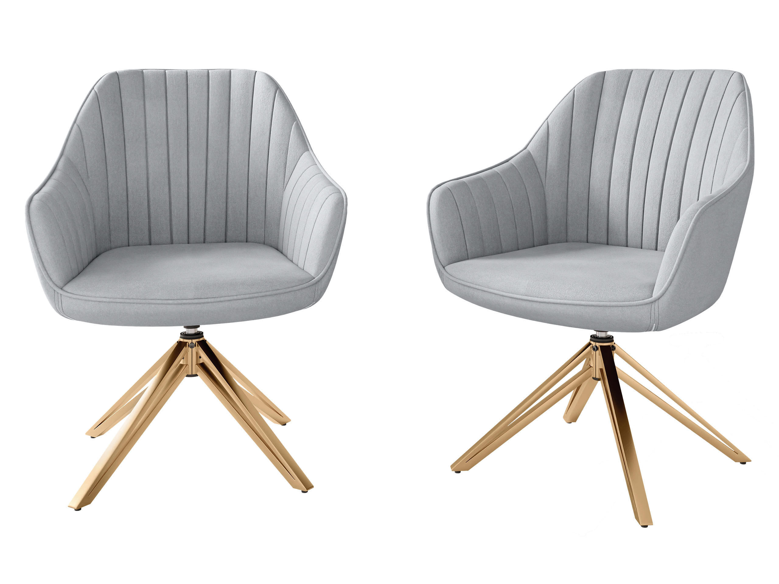 DREHSESSEL Cerezi 2768/GL - Goldfarben/Grau, Textil/Metall (58/80/64cm) - MIRJAN24