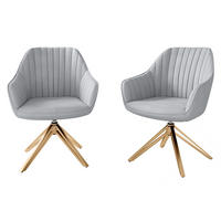 DREHSESSEL Cerezi 2768/GL - Goldfarben/Grau, Textil/Metall (58/80/64cm) - MIRJAN24