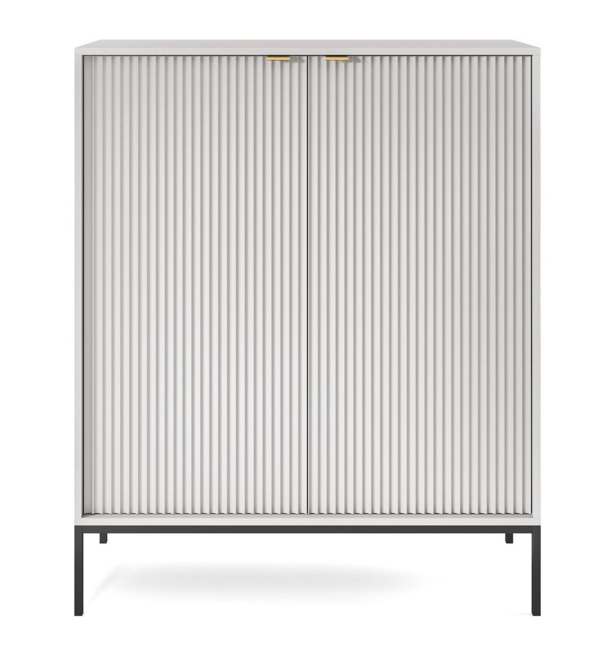 SIDEBOARD 104 cm Galla, 2 Türen, Grau + Schwarz - Schwarz/Grau, Holz/Metall (104/125/39cm) - Emporius