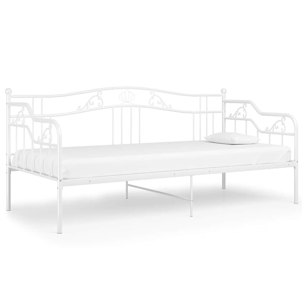 SCHLAFSOFA Bettgestell Weiss Metall 90/200 Cm - Weiß, Naturmaterialien (90/200cm) - vidaXL