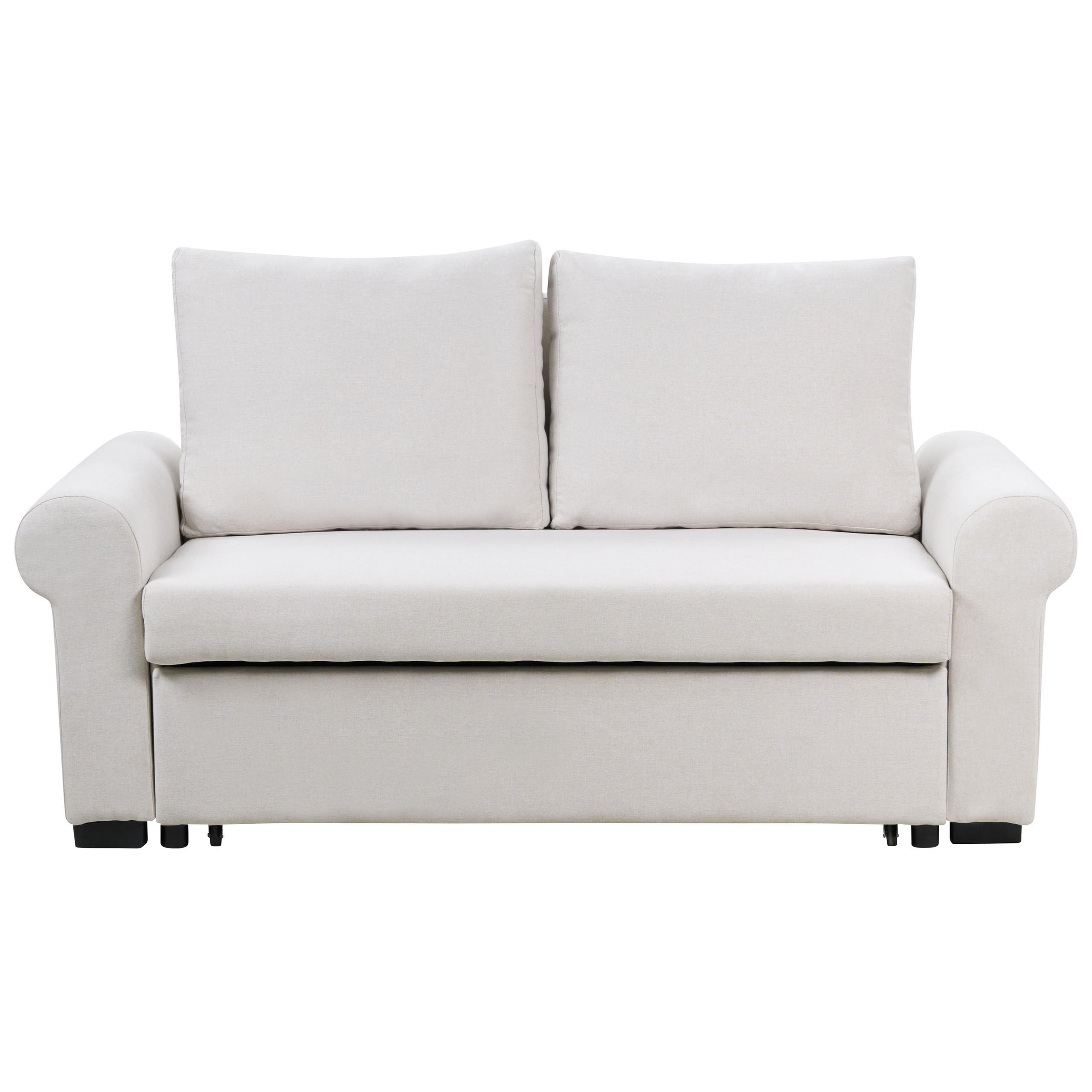 2-SITZER-SCHLAFSOFA Leinenoptikhellbeige Silda - Beige, Textil (173/92/93cm) - Beliani