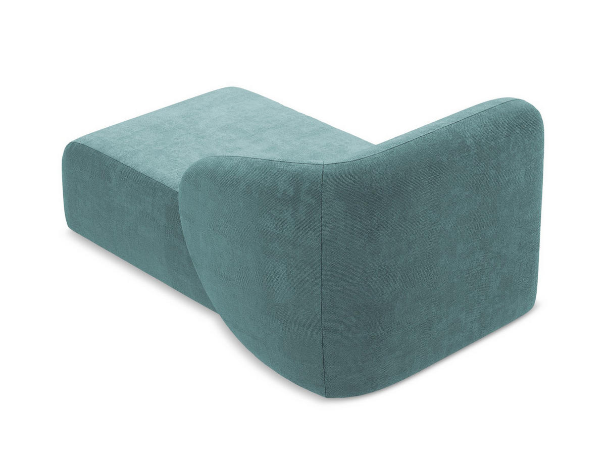 SOFAELEMENT Rechts Chenille Stoff Blau - Blaugrau/Schwarz, Holzwerkstoff/Kunststoff (91/75/166cm) - Makamii