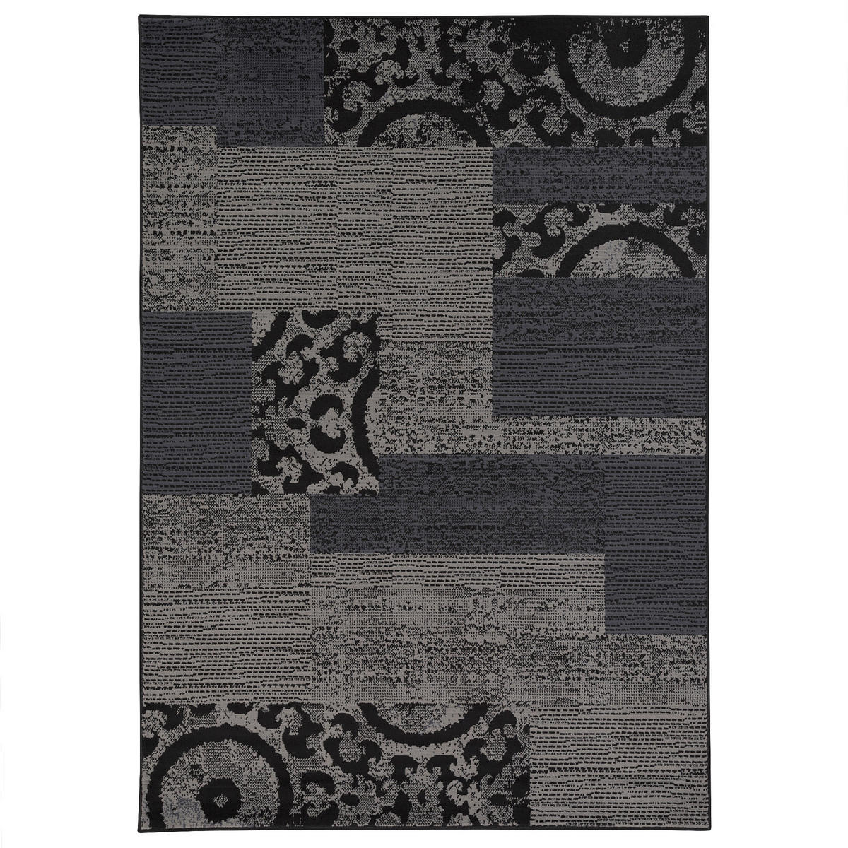 TEPPICH TRENDLINE PATCHWORK - Grau, Textil (80/150cm) - Pergamon