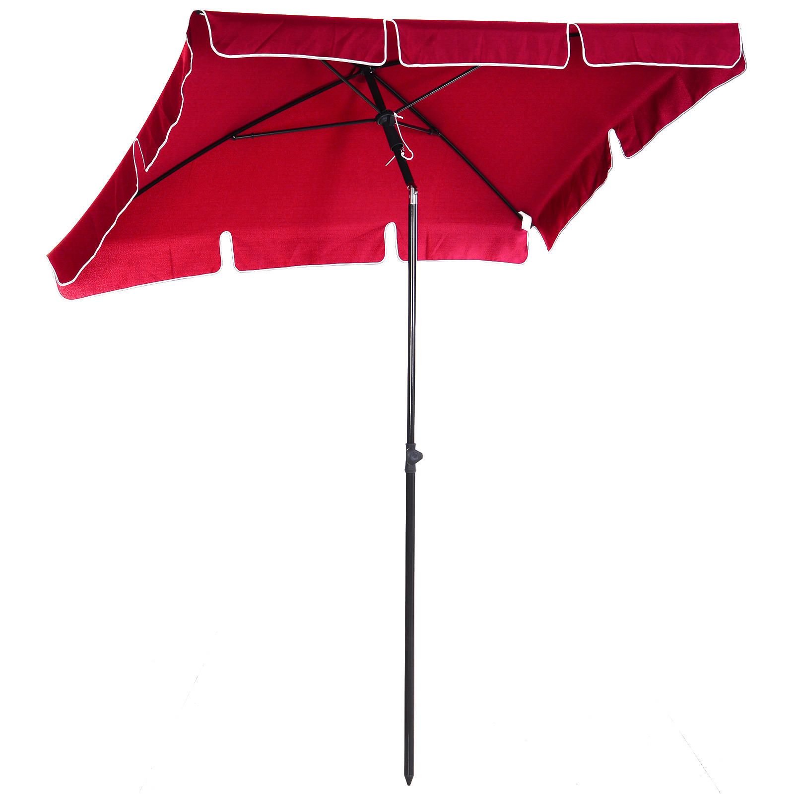SONNENSCHIRM DE-11354 rechteckig, neigbar, 2 x 1,3 m Rot - Rot, Metall (130/198cm) - ComfortXL