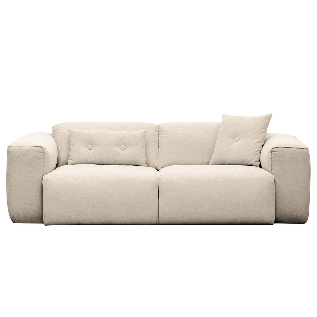 2-SITZER SOFA - Beige/Schwarz, Kunststoff/Textil (220/71/102cm) - home24