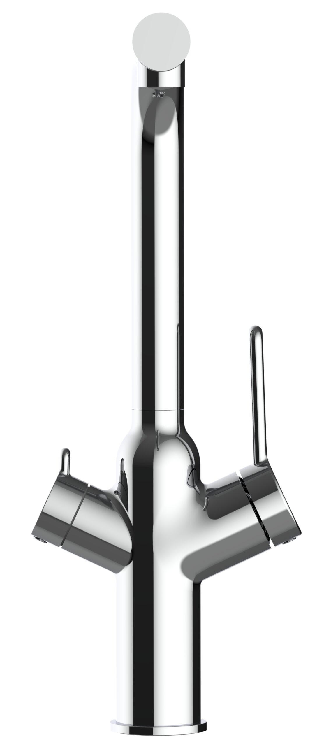 3-WEGE-KÜCHENARMATUR, Verchromt, 360° schwenkbar - Chromfarben, Metall (22.5/34.8/22.5cm) - VIZIO