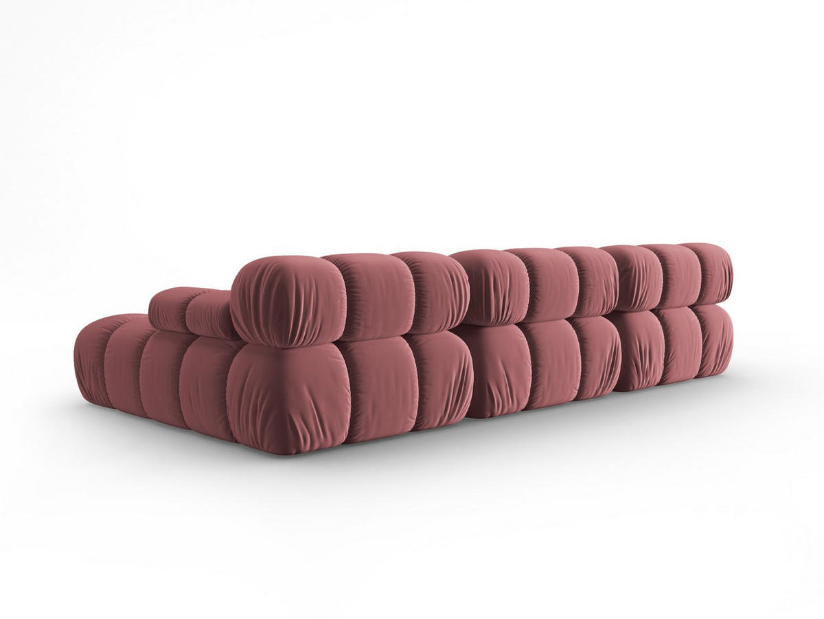 MODULARES-ECKSOFA rechts Bellis aus Samt rosa 4 Sitzplätze - Pink, Textil (122/285cm) - Micadoni