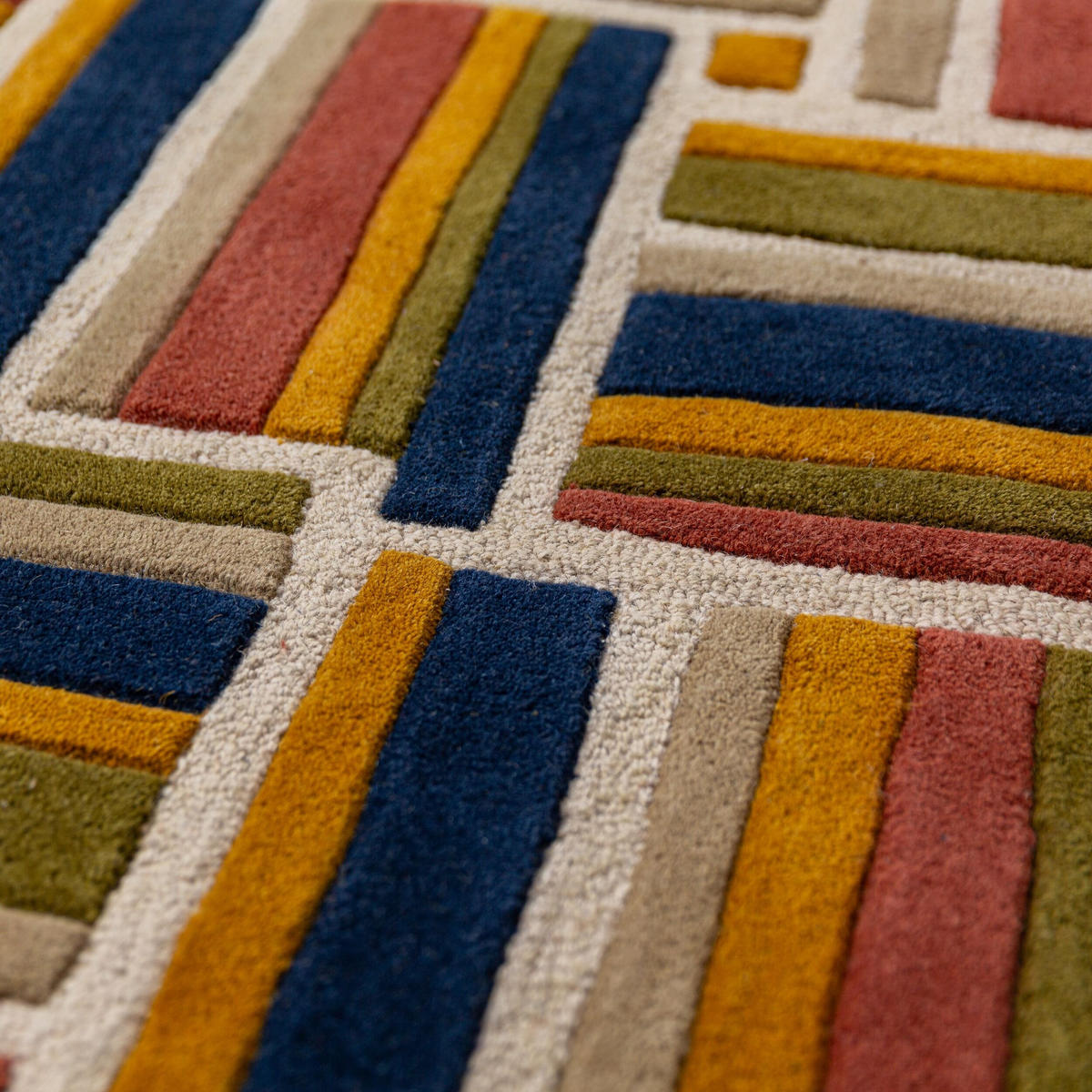 TEPPICH aus Wolle SOAR in Terrakotta, geometrisch, 200 x 300 cm - Rot, Textil (300/200cm) - KADIMA DESIGN