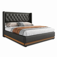 POLSTERBETT mit Bettkasten 140x200 cm PU Schwarz mit USB und LED - Schwarz, Metall (140/200cm) - Meubliv