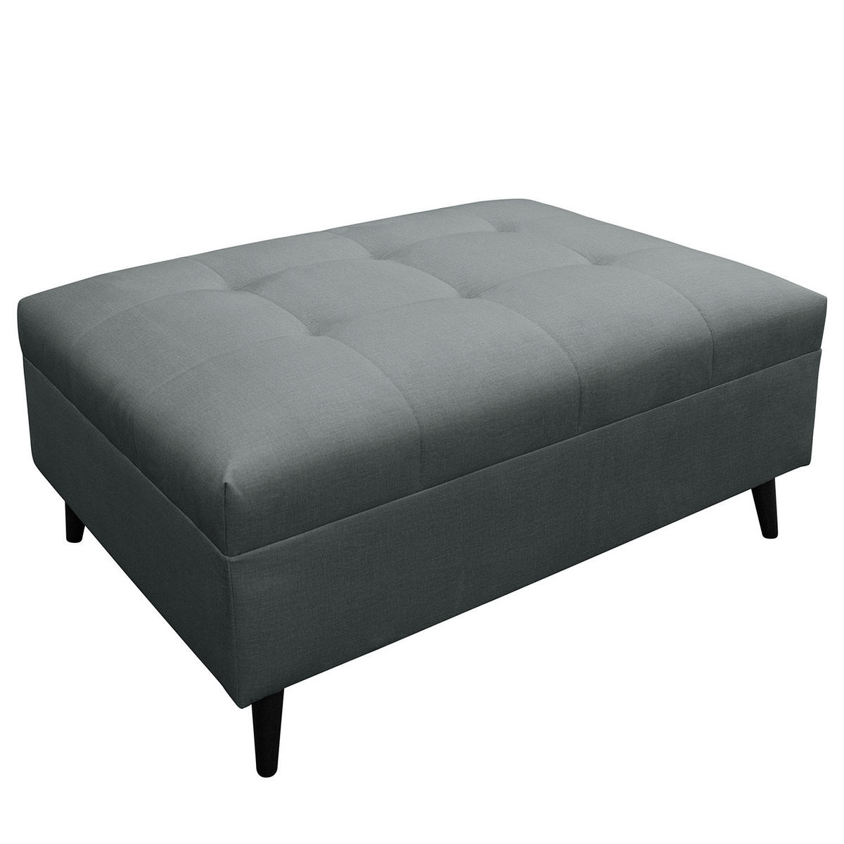 ECKSOFA mit Hocker - Anthrazit, Holz/Birkenholz (247/174cm) - home24