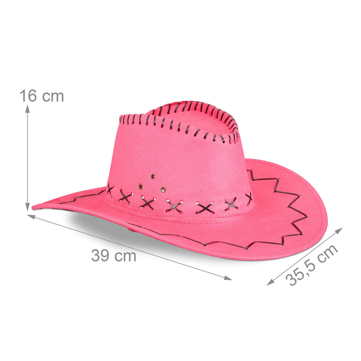 COWBOYHUT - Rosa, Textil (35.5/16/39cm) - Relaxdays